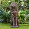 Set of 2 36.25"H Oversized MGO Bronze Guardian Sitting Lion Garden Statue